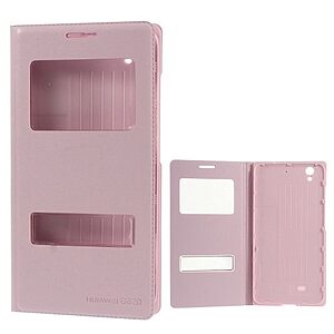 Θήκη HUAWEI Ascend G620 OEM flip - wallet δερματίνη ροζ