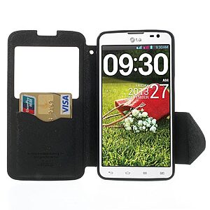 Θήκη LG G Pro Lite ROAR KOREA flip - wallet δερματίνη μαύρο