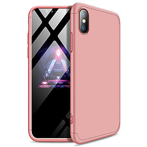 Θήκη GKK Full body Protection 360° από σκληρό πλαστικό για iPhone Xs ροζ χρυσό