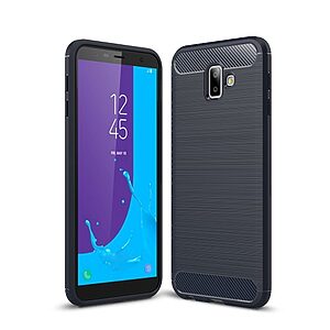 Θήκη Samsung Galaxy J6 Plus OEM Brushed TPU Carbon πλάτη μπλε