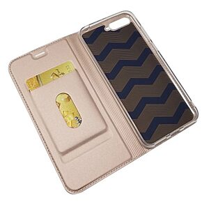 Θήκη Huawei Y6 (2018) Mad Mask Skin Pro Series με βάση στήριξης, υποδοχή καρτών και μαγνητικό κούμπωμα Flip Wallet δερματίνη ροζ χρυσό - Image 5