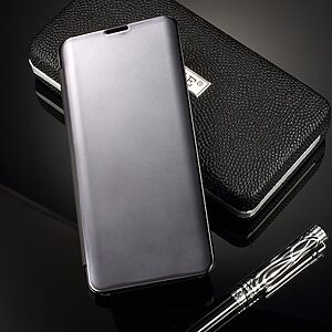 Θήκη Samsung Galaxy S10 OEM Mirror Surface View Stand Case Cover Flip Window από σκληρό πλαστικό μαύρο - Image 3