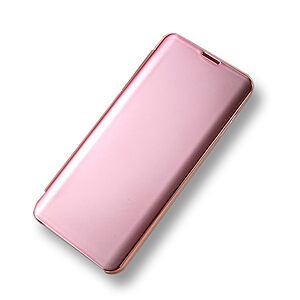 Θήκη Samsung Galaxy S10 Plus OEM Mirror Surface View Stand Case Cover Flip Window από σκληρό πλαστικό ροζ χρυσό