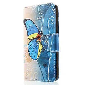 Θήκη Huawei P30 Pro OEM σχέδιο Blue Butterfly με βάση στήριξης, υποδοχές καρτών και μαγνητικό κούμπωμα Flip Wallet δερματίνη - Image 3