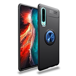 Θήκη Huawei P30 LENUO Magnetic Ring Kickstand / Μαγνητικό δαχτυλίδι / Βάση στήριξης Πλάτη TPU μαύρο / μπλε