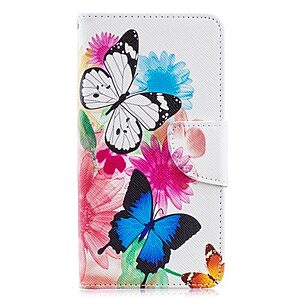 Θήκη Samsung Galaxy A40 OEM σχέδιο Vivid Butterflies με βάση στήριξης, υποδοχές καρτών και μαγνητικό κούμπωμα Flip Wallet δερματίνη - Image 4