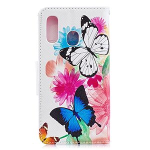 Θήκη Samsung Galaxy A40 OEM σχέδιο Vivid Butterflies με βάση στήριξης, υποδοχές καρτών και μαγνητικό κούμπωμα Flip Wallet δερματίνη - Image 5