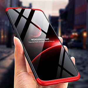 Θήκη GKK Full body Protection 360° από σκληρό πλαστικό για Xiaomi Mi 9 SE μαύρο / κόκκινο - Image 4