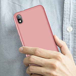 Θήκη GKK Full body Protection 360° από σκληρό πλαστικό για Xiaomi Redmi 7A ροζ χρυσό - Image 2