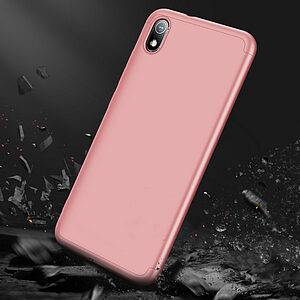Θήκη GKK Full body Protection 360° από σκληρό πλαστικό για Xiaomi Redmi 7A ροζ χρυσό - Image 3