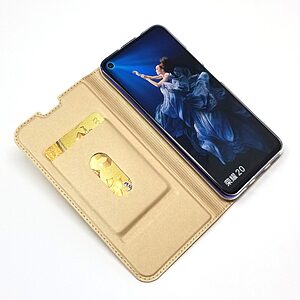 Θήκη Honor 20 / Huawei Nova 5T Mad Mask Skin Pro Series με βάση στήριξης, υποδοχή καρτών και μαγνητικό κούμπωμα Flip Wallet δερματίνη χρυσό - Image 5
