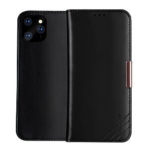 Θήκη iPhone 11 Pro DZGOGO Royale Series II Genuine Leather Flip Wallet δερμάτινη μαύρο
