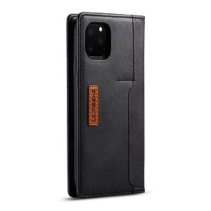Θήκη iPhone 11 Pro LC.IMEEKE Retro Style Series με βάση στήριξης, υποδοχές καρτών / Sim / Eject Pin Sim Flip Wallet δερματίνη μαύρο - Image 3