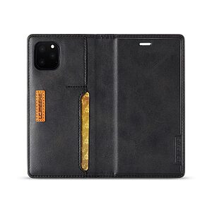 Θήκη iPhone 11 Pro LC.IMEEKE Retro Style Series με βάση στήριξης, υποδοχές καρτών / Sim / Eject Pin Sim Flip Wallet δερματίνη μαύρο - Image 5
