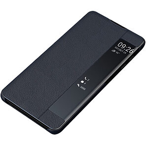 Θήκη Samsung Galaxy Note 10 Plus OEM Half Mirror Surface View Stand Case Cover Flip Window δερματίνη μπλε
