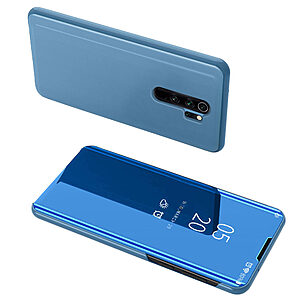 Θήκη Xiaomi Redmi Note 8 Pro OEM Mirror Surface View Stand Case Cover Flip Window γαλάζιο