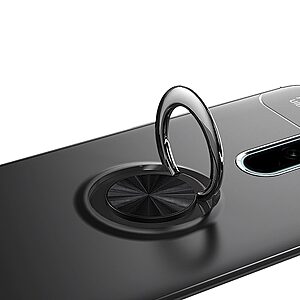 Θήκη Xiaomi Redmi Note 8 Pro OEM Magnetic Ring Kickstand / Μαγνητικό δαχτυλίδι / Βάση στήριξης Back Cover TPU μαύρο - Image 4