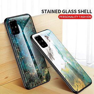 Θήκη Samsung Galaxy A51 OEM σχέδιο Marble με Πλάτη Tempered Glass TPU - Image 4