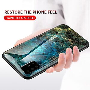 Θήκη Samsung Galaxy A51 OEM σχέδιο Marble με Πλάτη Tempered Glass TPU - Image 5