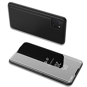 Θήκη Samsung Galaxy Note 10 Lite OEM Mirror Surface View Stand Case Cover Flip Window μαύρο