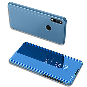 Θήκη Huawei P40 Lite E OEM Mirror Surface View Stand Case Cover Flip Window μπλε