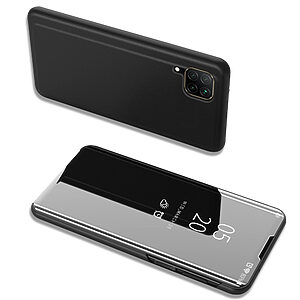 Θήκη Huawei P40 Lite OEM Mirror Surface View Stand Case Cover Flip Window μαύρο