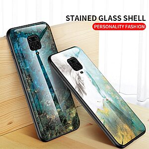 Θήκη Xiaomi Redmi Note 9s / Note 9 Pro / Note 9 Pro Max OEM σχέδιο Marble με Πλάτη Tempered Glass TPU σχέδιο flying Pigion - Image 3