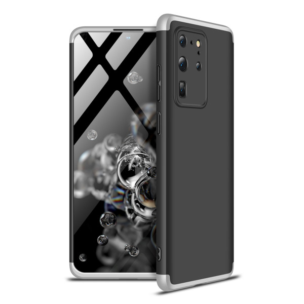 Θήκη GKK Full body Protection 360° από σκληρό πλαστικό για  Samsung Galaxy S20 Ultra μαύρο / ασημί