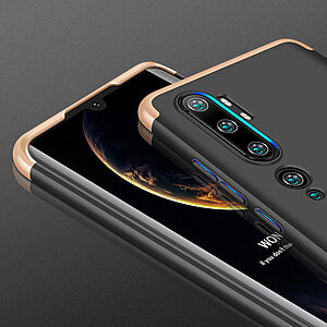 Θήκη GKK Full body Protection 360° από σκληρό πλαστικό για  Xiaomi Mi Note 10 / Pro μαύρο / χρυσό - Image 4