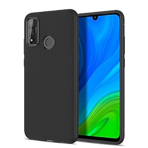 Θήκη Huawei P Smart (2020) LENUO Twill Texture Carbon Πλάτη TPU μαύρο