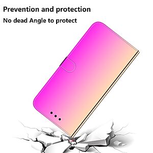 Θήκη Samsung Galaxy A20s OEM Mirror Surface γυαλιστερή με βάση στήριξης, υποδοχές καρτών και μαγνητικό κούμπωμα Flip Wallet από συνθετικό δέρμα και TPU ροζ - Image 5