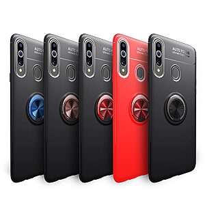 Θήκη Samsung Galaxy A20s LENUO Magnetic Ring Kickstand / Μαγνητικό δαχτυλίδι / Βάση στήριξης TPU μαύρο - Image 3