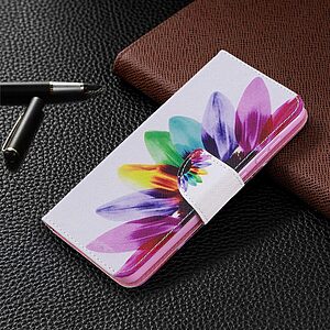 Θήκη Samsung Galaxy A31 OEM Colorful Petals με βάση στήριξης, υποδοχές καρτών και μαγνητικό κούμπωμα Flip Wallet από συνθετικό δέρμα και TPU - Image 4