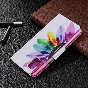 Θήκη Samsung Galaxy A31 OEM Colorful Petals με βάση στήριξης, υποδοχές καρτών και μαγνητικό κούμπωμα Flip Wallet από συνθετικό δέρμα και TPU - Image 5