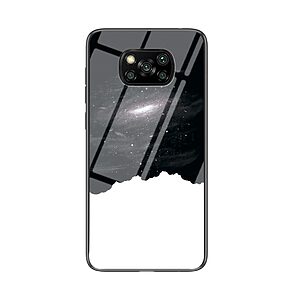 Θήκη Xiaomi Poco X3 NFC OEM σχέδιο Cosmic Sky με πλάτη από Tempered Glass και εσωτερικό TPU