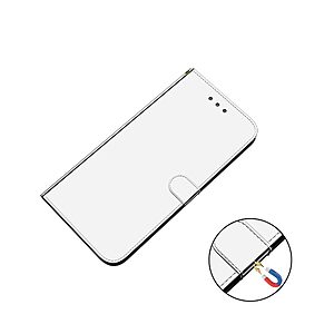 Θήκη Xiaomi Redmi 9C OEM Mirror Surface γυαλιστερή με βάση στήριξης, υποδοχές καρτών και μαγνητικό κούμπωμα Flip Wallet από συνθετικό δέρμα και TPU ασημί - Image 4