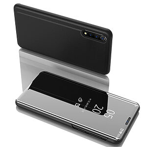 Θήκη Huawei P Smart S OEM Mirror Surface Series Flip Window δερματίνη χρυσό μαύρο