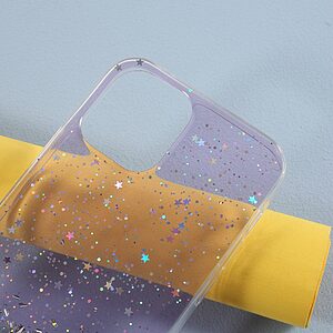 Θήκη iPhone 12 Mini OEM πλάτη Epoxy με διακριτικό γκλίτερ και αντικραδασμικό TPU μωβ - Image 3