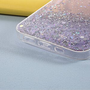 Θήκη iPhone 12 Mini OEM πλάτη Epoxy με διακριτικό γκλίτερ και αντικραδασμικό TPU μωβ - Image 4