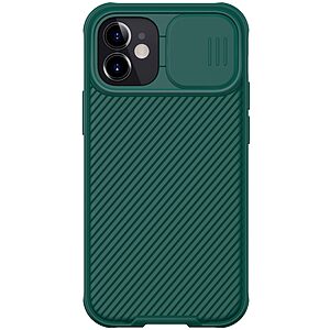 Θήκη iPhone 12 Mini NiLLkin Camshield Series Πλάτη με προστασία για την κάμερα από σκλήρό Premium TPU πράσινο