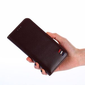Θήκη iPhone 12 / 12 Pro OEM PU Leather Wallet Case με βάση στήριξης, τρείς υποδοχές καρτών και μαγνητικό κούμπωμα Flip Wallet από συνθετικό δέρμα και TPU καφέ - Image 3