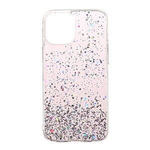 Θήκη iPhone 12 Pro Max OEM πλάτη Epoxy με διακριτικό γκλίτερ και αντικραδασμικό TPU ροζ