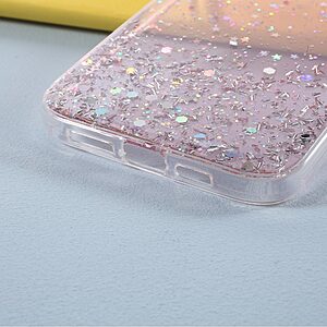 Θήκη iPhone 12 Pro Max OEM πλάτη Epoxy με διακριτικό γκλίτερ και αντικραδασμικό TPU ροζ - Image 4