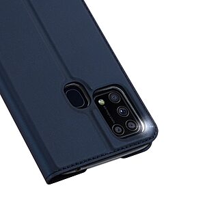 Θήκη Samsung Galaxy M31 DUX DUCIS Skin Pro Series με βάση στήριξης, υποδοχή καρτών και μαγνητικό κούμπωμα Flip Wallet από συνθετικό δέρμα και TPU μπλε - Image 3