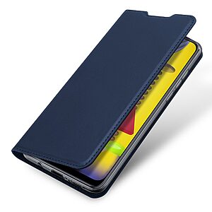 Θήκη Samsung Galaxy M31 DUX DUCIS Skin Pro Series με βάση στήριξης, υποδοχή καρτών και μαγνητικό κούμπωμα Flip Wallet από συνθετικό δέρμα και TPU μπλε - Image 4