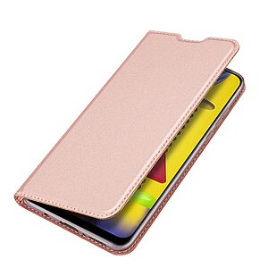 Θήκη Samsung Galaxy M31 DUX DUCIS Skin Pro Series με βάση στήριξης, υποδοχή καρτών και μαγνητικό κούμπωμα Flip Wallet από συνθετικό δέρμα και TPU ροζ χρυσό - Image 4