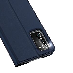 Θήκη Samsung Galaxy Note 20 DUX DUCIS Skin Pro Series με βάση στήριξης, υποδοχή καρτών και μαγνητικό κούμπωμα Flip Wallet από συνθετικό δέρμα και TPU μπλε - Image 3
