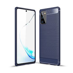 Θήκη Samsung Galaxy Note 20 OEM Brushed TPU Carbon Πλάτη μπλε σκούρο