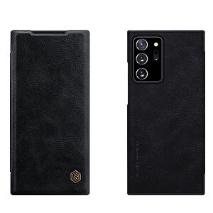 Θήκη Samsung Galaxy Note 20 Ultra NiLLkin Qin Series με υποδοχή για κάρτες Flip Wallet από σκληρό πλαστικό και συνθετικό δέρμα μαύρο
