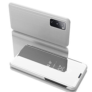 Θήκη Samsung Galaxy S20 FE OEM Mirror Surface Series Flip Window δερματίνη χρυσό ασημί